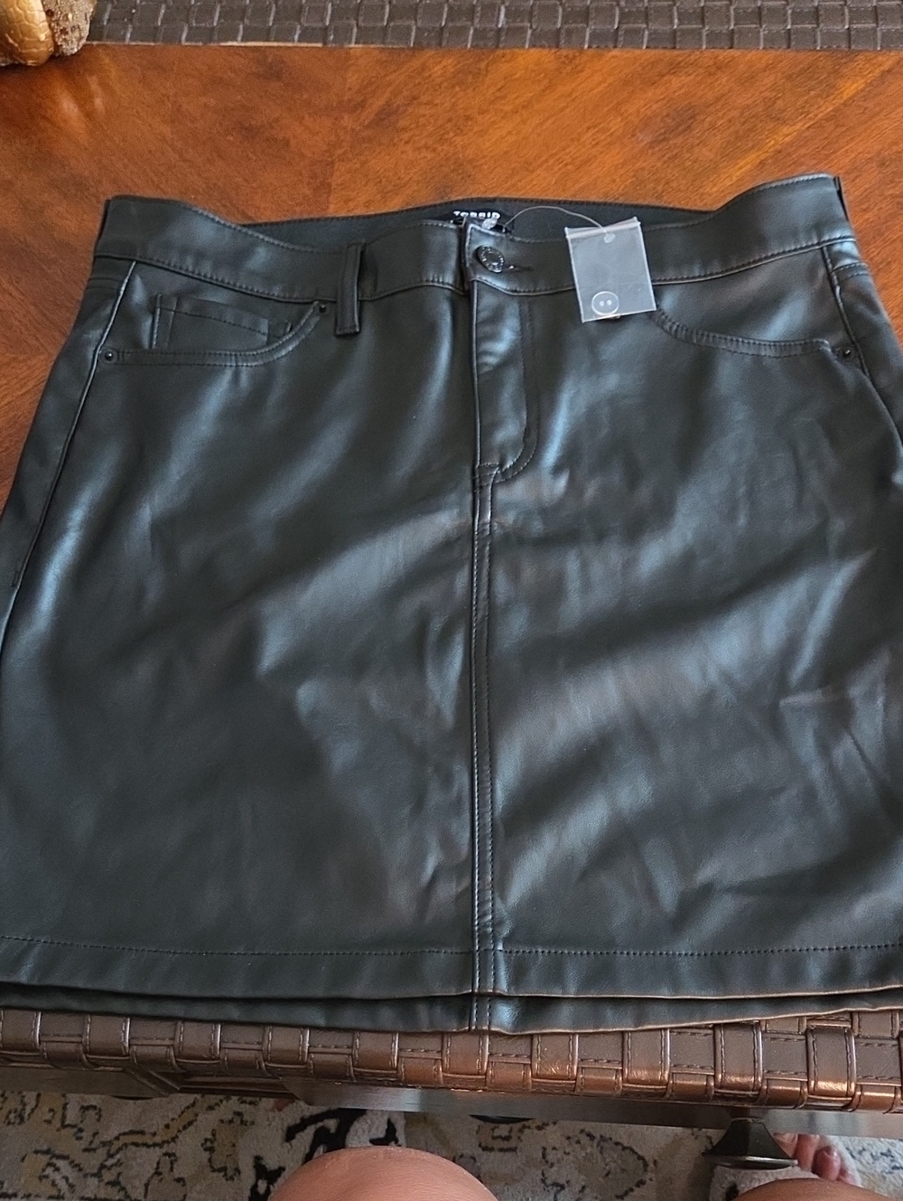 torrid Black Vegan Leather Mini Skirt 18 Wide X 20 Long